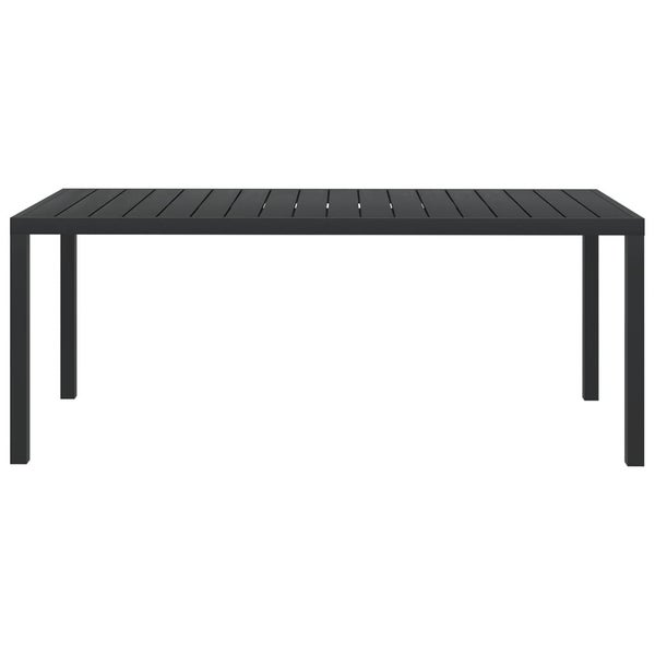 Garten-Esstisch WPC Aluminium 185 x 90 x 74 cm Schwarz