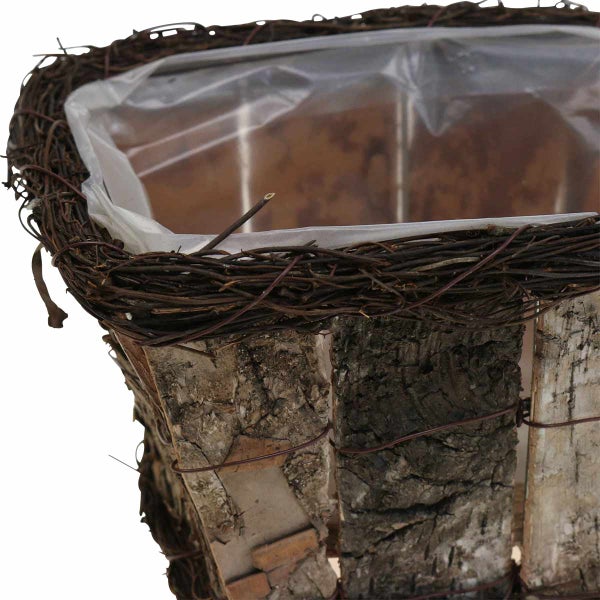 Blumenkasten aus Birkenholz und Weide