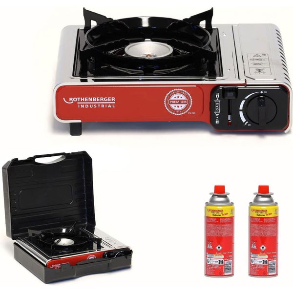 ROTHENBERGER Industrial Campingkocher 2,2 kW Premium RS 220 inkl. 2x RoButan 220 gr. - 1500004232