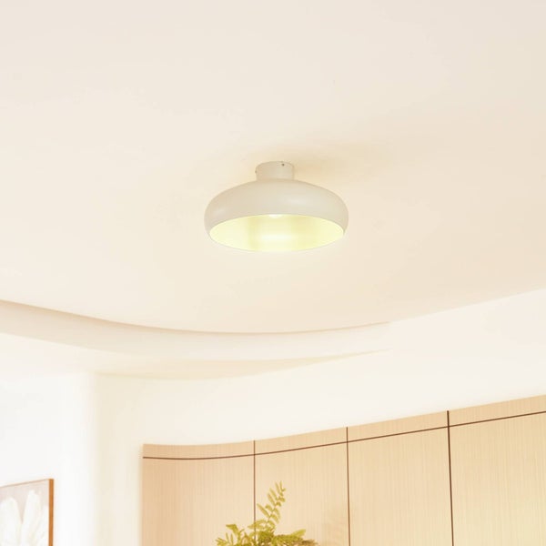 Lindby Deckenlampe Elover (Modern) in Creme aus Metall (1 flammig, E27) - Deckenleuchte Lampe Wohnzimmerleuchte