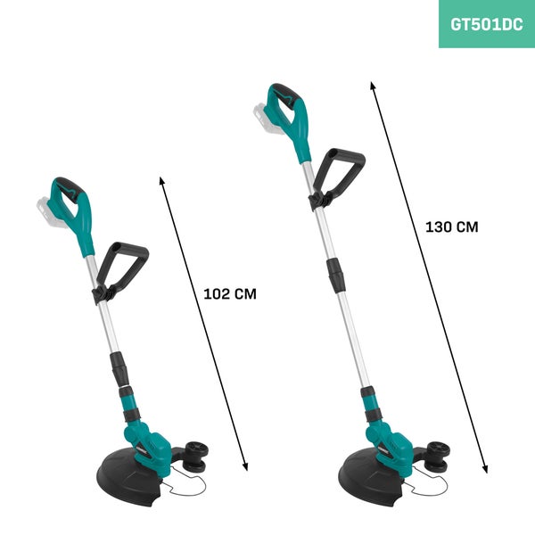 VONROC Rasentrimmer mit Akku (Ohne Akku und Ladegerät) - 250mm - Trimmer für Garten mit Kabel - Kantenschneider Rasen - Tap and Go System inkl. 2x4M Drahtspule