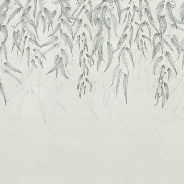 Tapete mit Eukalyptusblattmuster
