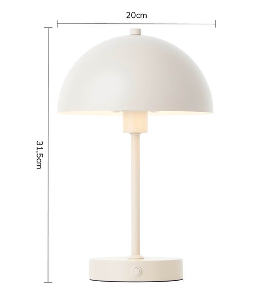 mokebo LED Tischlampe kabellos, Akku Tischleuchte dimmbar und aufladbar 'Der Leuchtturm' in Beige
