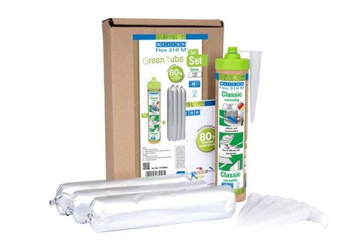 WEICON Flex 310 M Green Tube Set mit Kartusche, Folienbeuteln und Aufsätzen