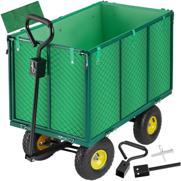 Bollerwagen tectake  Belastbarkeit 544 kg mit klappbaren Seitenwänden grün