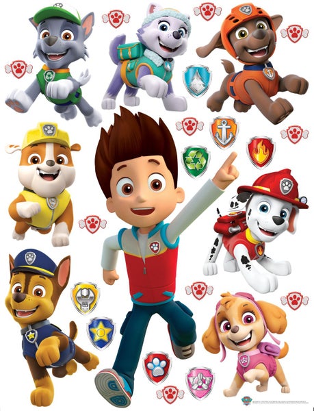 Sanders und Sanders Wandtattoo PAW Patrol Rot, Gelb und Grün - 85 x 65 cm - 600175