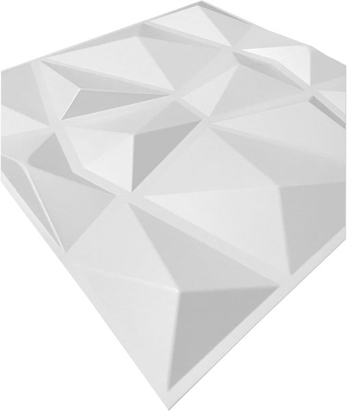 3D Wandpaneele PVC 50×50 cm – Wasserfest & Modernes Design – Für Bad, Wohnzimmer – Leicht, Dünn & Flexibel D094 Weiß