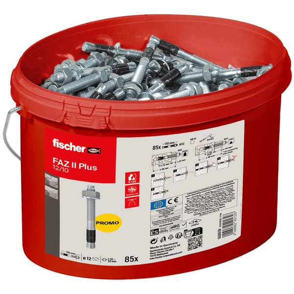 Eimer mit Fischer Bolzenanker FAZ II Plus 12/10, 85 Stück