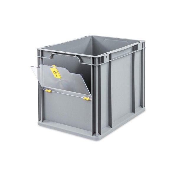 PROREGAL SparSet 10x Eurobox NextGen Insight Cover HxBxT 32 x 30 x 40 30 Liter Hoch/Gelb Eurobehälter Transportbox