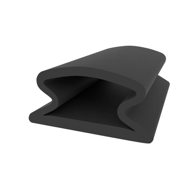 Schwarzes Gummidichtungsprofil aus EPDM mit Hohlkammer für Fenster und Türen.