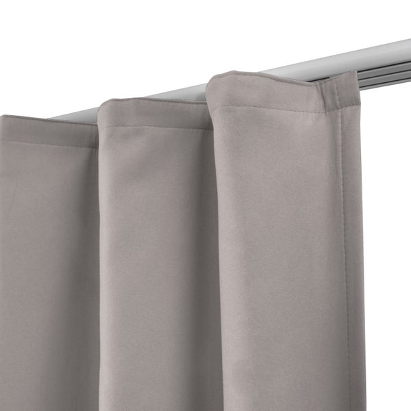 Beautissu Amelie TK Vorhang mit Kräuselband 140x245cm Grau (2tlg)