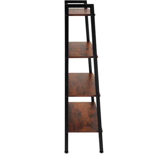 Leiterregal tectake Chatham inklusive Kippschutz, 57,5 x 34 x 138 cm Industrial Style Industrial Holz dunkel, rustikal