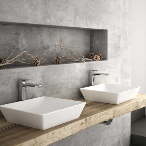 Waschbecken Aufsatzwaschbecken Waschschale 40cm Kreadecente waschschale Weiss 40x40