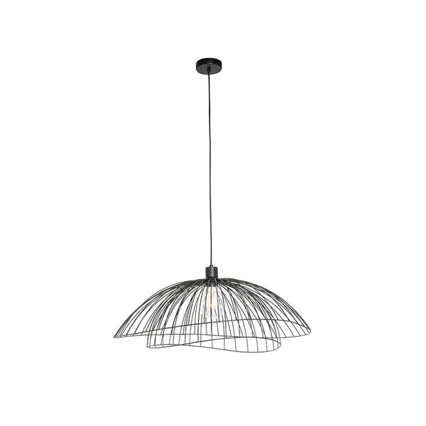 Hängelampe mit Lampenschirm aus Metalldraht