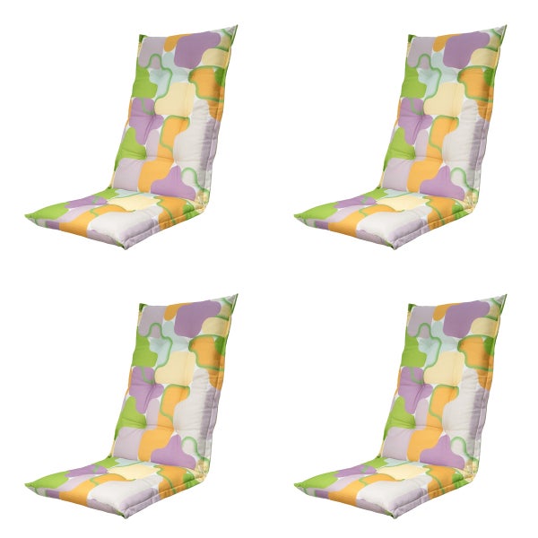 Hochlehnerauflage Grafi lila - ca. 123x50 cm - 4er-Set