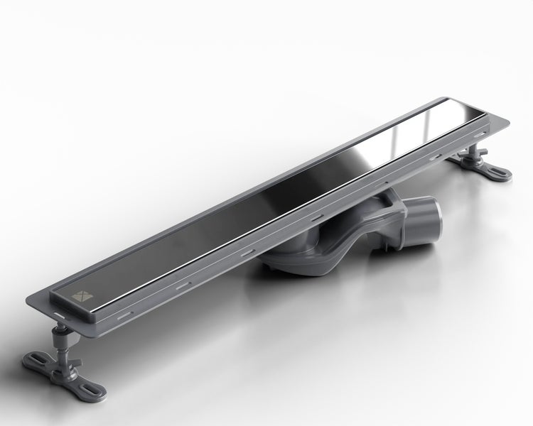 Duschrinne aus Edelstahl mit Ablaufgarnitur