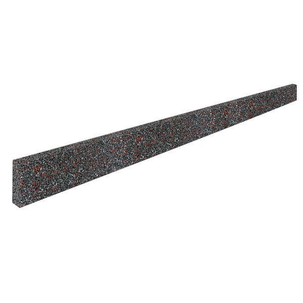 Rechteckige Sockelleiste mit Naturstein-Granulat in Buntsteinputz-Optik.
