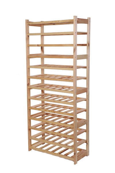 PROREGAL Weinregal SPREEWALD HxBxT 163x70x33cm 78 Flaschen auf 13 Ebenen Massives Kiefernholz Natur