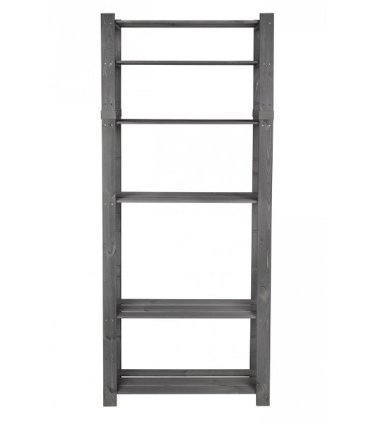 PROREGAL Holzregal Pinepeak HxBxT 200 x 80 x 28 cm 6 Fachboden 1,2 cm Dickes Kiefernholz Grau