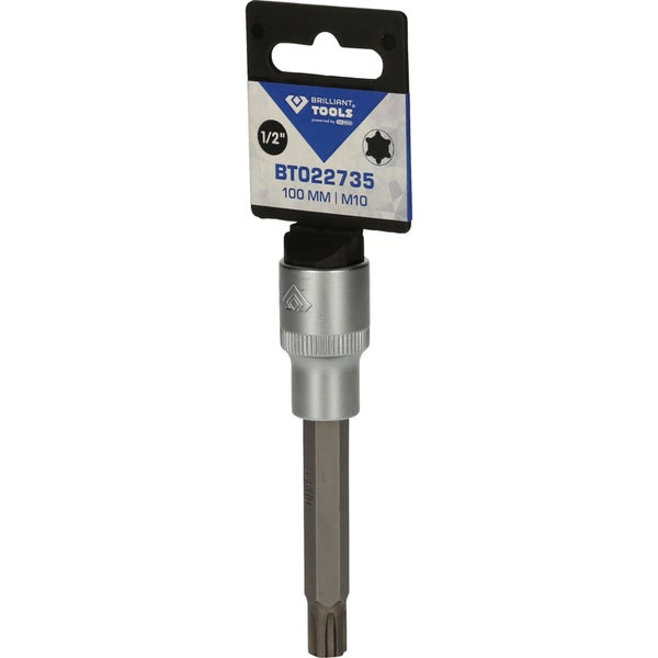 Brilliant Tools Steckschlüssel-Einsatz mit Innenvielzahn, 1/2 Zoll, 100 mm, M10