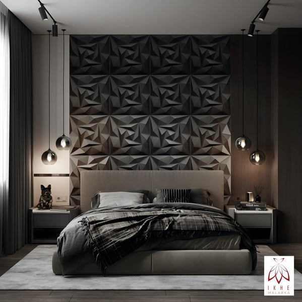 Polystyrol XPS Styropor 3D Paneelen Deckenpaneelen Dekoren 50x50cm 3mm stärke Quarz Schwarz