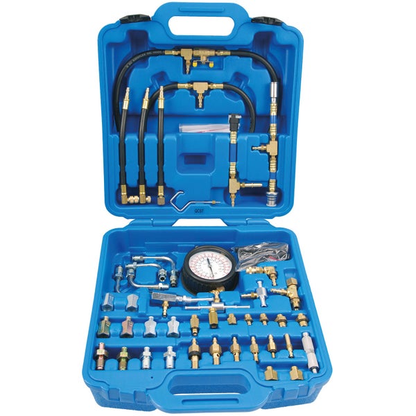 Öldruckprüfer Set in blauem Werkzeugkoffer