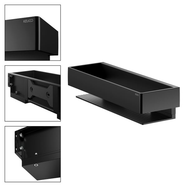 KEUCO Edition 11 Black Selection Duschkorb, 30 cm, abnehmbar, schwarz-matt