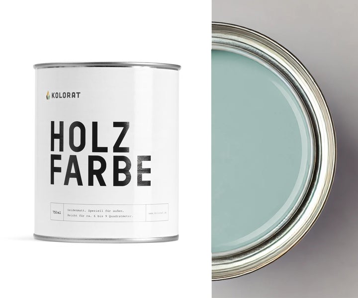 Kolorat Holzfarbe, wetterfest für Außen - Grünblau K/30-7-21-11/T – 0.75L  Hochwertige Wetterschutzfarbe, höchste Deckkraft, Holzschutz - schützt vor UV-Strahlen und Witterung, schnelltrocknender Anstrich, ideal für Holz im Außenbereich