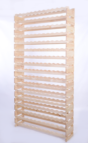 Weinregal VINOTECA FLEX PRO HxBxT 233x123x28cm 204 Flaschen auf 17 Ebenen Massives Kiefernholz Natur unbehandelt
