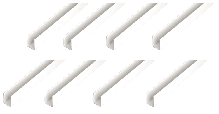 Set von acht U-Profilen aus Kunststoff für Wand und Decke