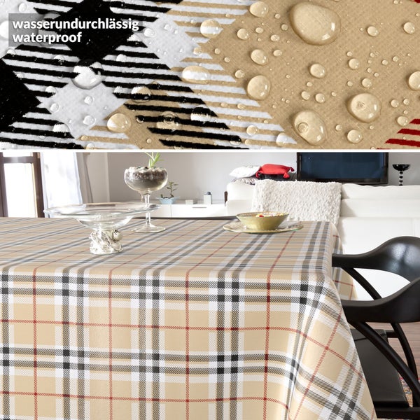 Tischdecke mit Karomuster, wasserundurchlässig