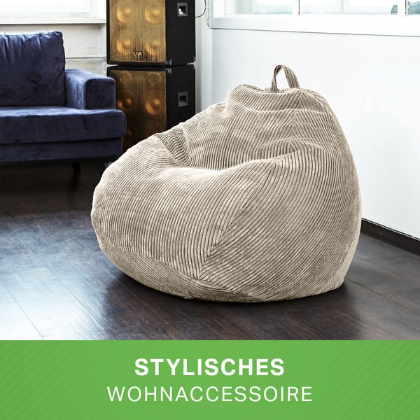 Cord Sitzsack im Wohnzimmer