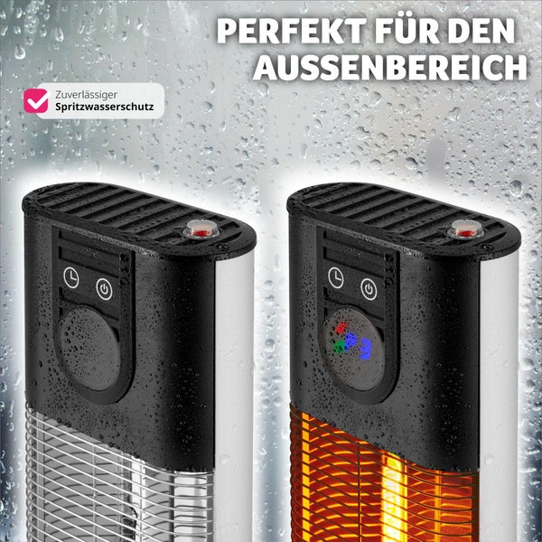 Infrarotheizstrahler tectake Solaris Terra 29 x 29 x 76,5 cm 3 Leistungsstufen 500, 1000 und 1500 W schwarz