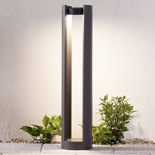 Lucande LED Wegeleuchte Pollerleuchte 80 cm, Aussenleuchte Garten 350° schwenkbarer Kopf Gartenlampe IP65 Außenstehleuchte Wegelampe Außenlampe