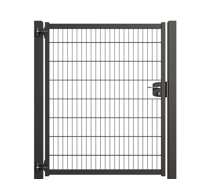Gartentür aus Metall mit Gitter
