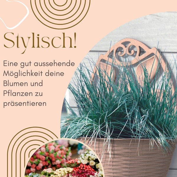 Blumentopf Wand Blumentopf Wandmontage Wandblumentopf Wandvasen für Pflanzen Wandhalterung Wandtopf Wandgefäß Rattan Optik anthrazit