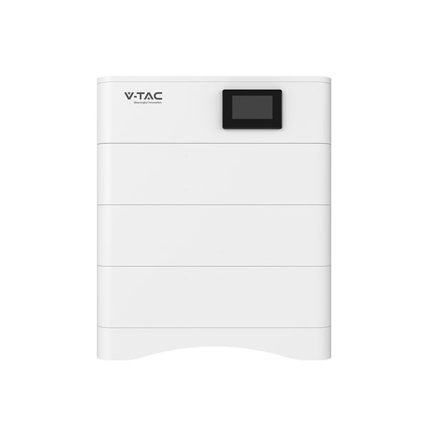 V-TAC Logo. Stromspeicher für Photovoltaikanlage mit Display.