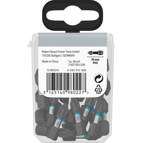 Box mit 25 Millimeter PH2 Schrauberbits
