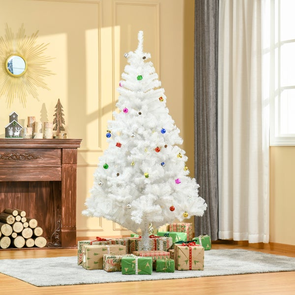 HOMCOM Weihnachtsbaum, Ø105 x H180 cm, PVC, Weiß