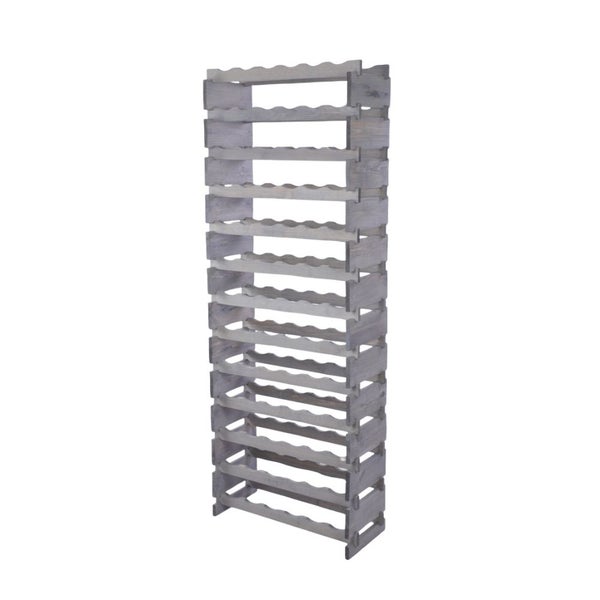 Weinregal VINOTECA FLEX PRO HxBxT 177x65x28cm 78 Flaschen auf 13 Ebenen Massives Kiefernholz Grau