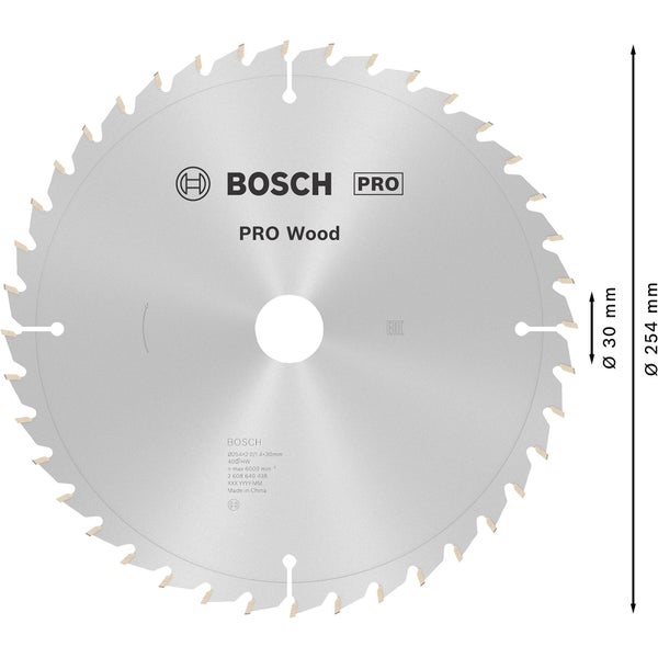 Bosch Pro Holzsägeblatt mit 254 Millimeter Durchmesser und 30 Millimeter Bohrung