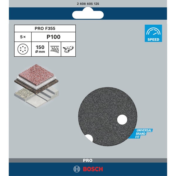 Bosch PRO F355 Schleifblatt 150 mm 100 - 2608605125