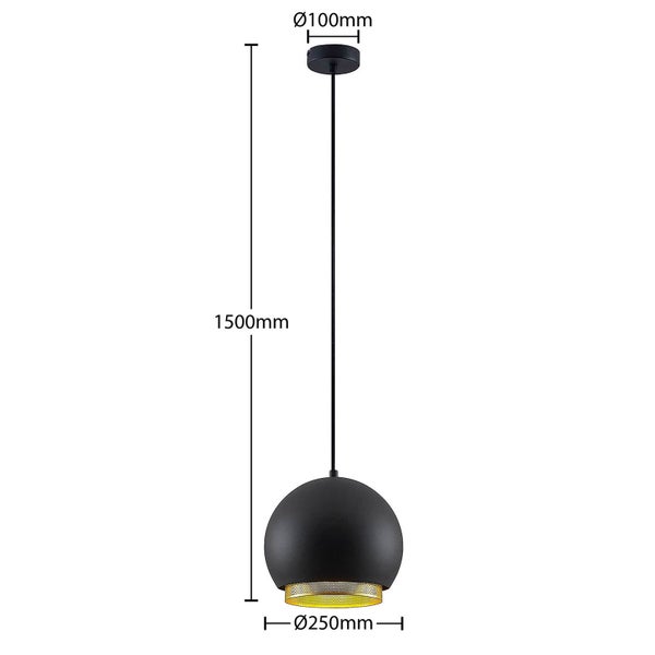 Lucande Pendelleuchte Sivaniel (Design, Modern) in Schwarz aus Metall (1 flammig E27) - Design-Hängeleuchte Esstischlampe Hängelampe Hängeleuchte Wohnzimmerleuchte