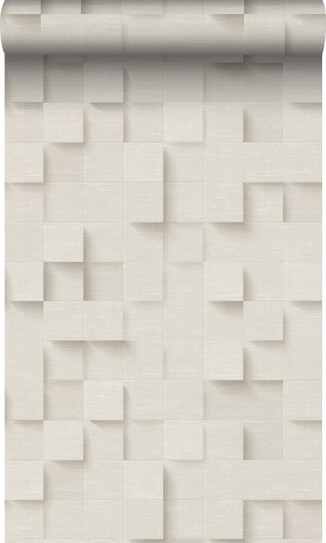 Origin Wallcoverings Tapete 3D-Würfel Hellbeige - 50 x 900 cm - 347896