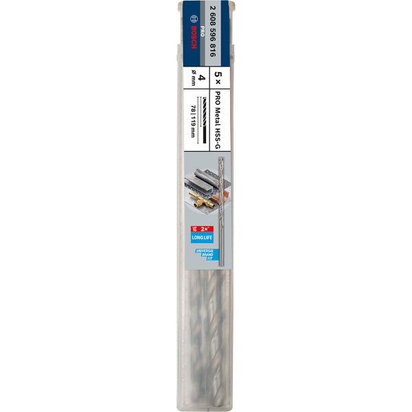 Bosch PRO Metal HSS-G Spiralbohrer 4 x 78 x 119 mm - 2608596816
