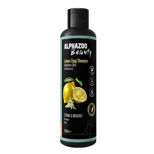 ALPHAZOO Lemon Zegg Shampoo 200ml für Hunde I Hundeshampoo gegen Zecken