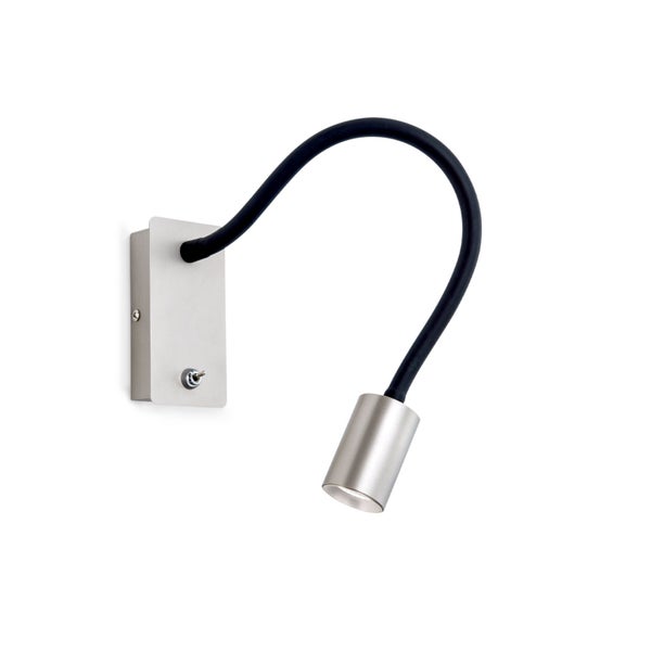 Moderne LED Wandleseleuchte mit flexiblem Arm und Schalter auf der Wandhalterung
