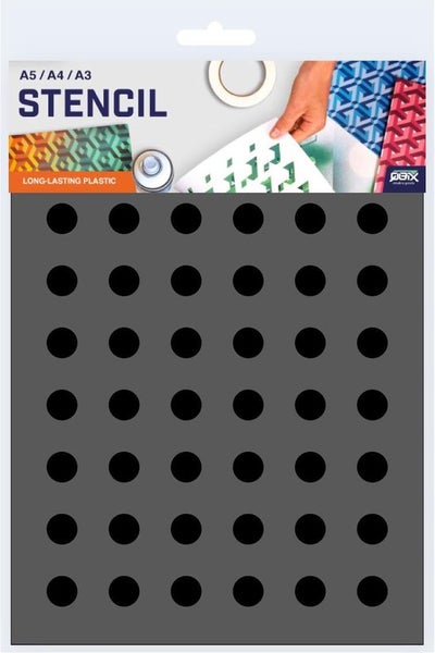 QBIX Dots Musterschablone - A5 Größe - Kunststoff - Schablone