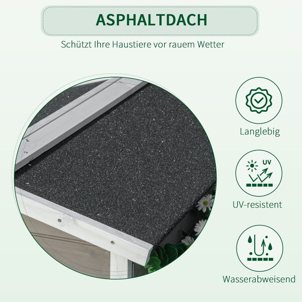 Asphaltdach für Tierhaus, langlebig, UV-beständig und wasserabweisend
