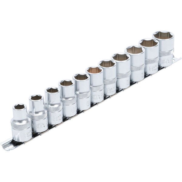 BGS Steckschlüssel-Einsatz-Satz Sechskant Antrieb Innenvierkant 12,5 mm (1/2) SW 10 - 21 mm 11tlg. - 9106